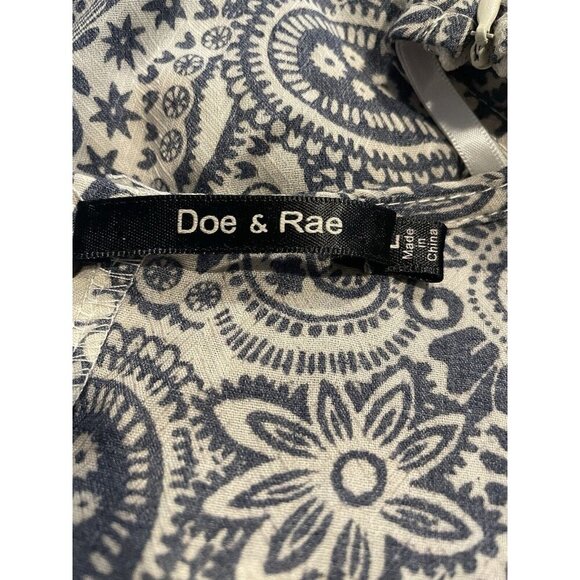 Anthropologie Doe & Rae Dress Womens Large Sleeveless Gray Blue Off White - Picture 8 of 8